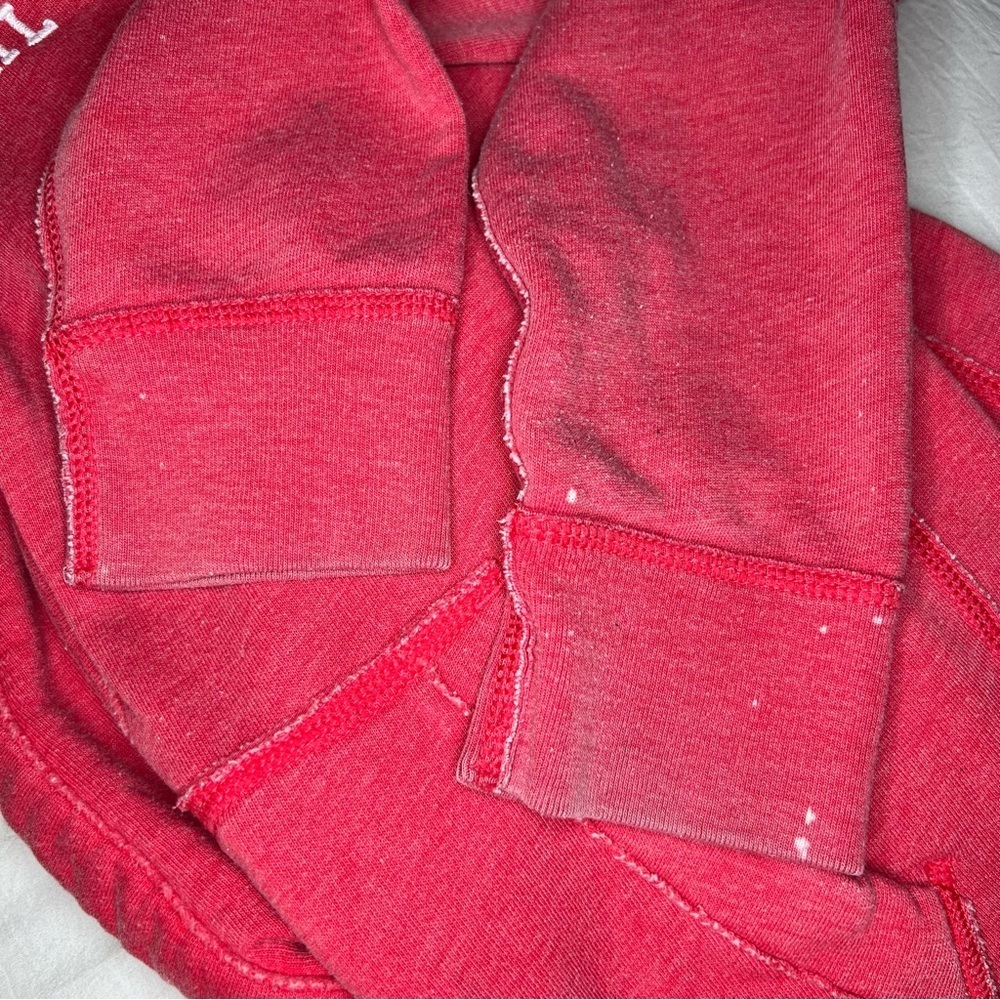 Abercrombie & Fitch Muscle Full Zip Red Hooded Sweatshirt Y2K Mens Large - Picture 8 of 9